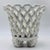 A gorgeous trompe l'oeil white French Country style reticulated porcelain woven rope basket cachepot Spain, Circa 1980s Be...
