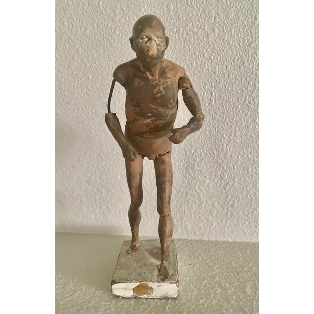 1990s Vintage Rustic Terracotta Studio Study Sculpture of a Standing Male Figure, 9" H For Sale - Image 5 of 8