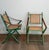 Pair of 1970s folding safari chairs in weathered faux bamboo with caned backs and seats For Sale - Image 4 of 12