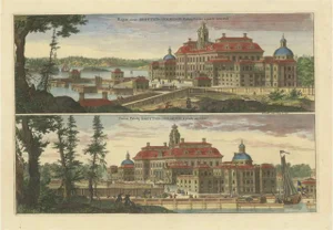 Dahlbergh, Drottningholm Palace in Sweden: East and West Views, 1707, Print