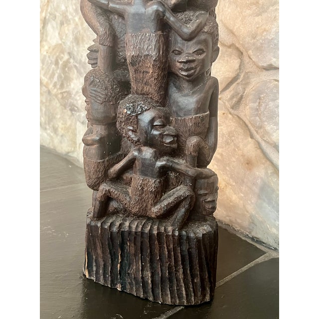 Mid-20th Century Large African Blackwood Makonde "Tree of Life" Ujamaa Sculpture – 45"h For Sale - Image 12 of 16