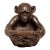 Lost Wax Cast Bronze Sculpture of a Sitting Monkey Holding Bowl For Sale