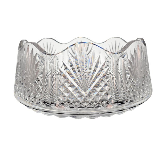 Late 20th Century Signed Waterford Master Cutter Heavy Crystal Centerpiece Bowl For Sale In San Francisco - Image 6 of 16