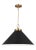 Chapman & Myers by Visual Comfort Studio Wellfleet Medium Wide Pendant, Midnight Black & Burnished Brass For Sale - Image 4 of 5