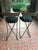 Great looking pair of vintage modern bar stools by Shaver Howard. The finish is a mottled copper/green tone and the seats...