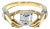 GIA-Certified 0.97ctw Diamond Ring With 18k Yellow Gold Hand Holding Design, Size 6.75 For Sale