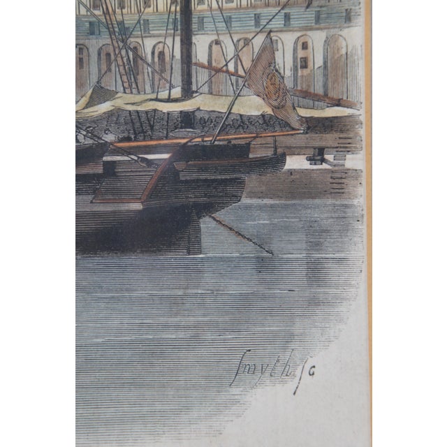 Paper Set of 2 Smyth & Weedon Antique Nautical Maritime Galleon Ship Engravings 22" For Sale - Image 7 of 12