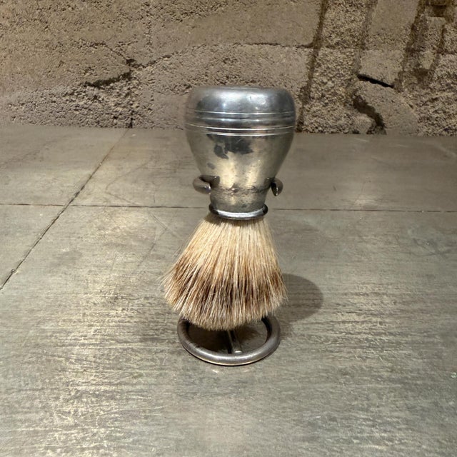 Antique Sheffield England Shaving Brush on Stand Crabtree & Evelyn For Sale In San Diego - Image 6 of 11