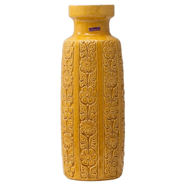 1960s German W. Germany Mid-Century Modern Yellow Mustard Ceramic Vase For Sale - Image 10 of 18