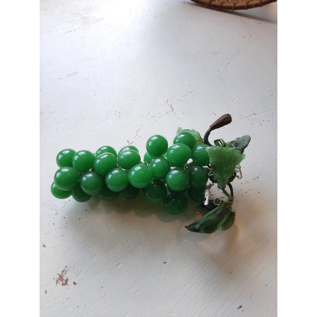 Vintage Peking Grass Green Polished Stone Fruit Grapes For Sale - Image 9 of 9