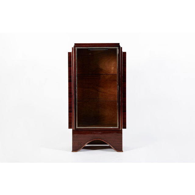 Antique French Art Deco Rosewood and Glass Vitrine Display Cabinet 1930s For Sale - Image 9 of 12