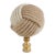 Nautical Knot Lamp Finial in Twisted Cream & Natural Jute on Brass Hardware For Sale