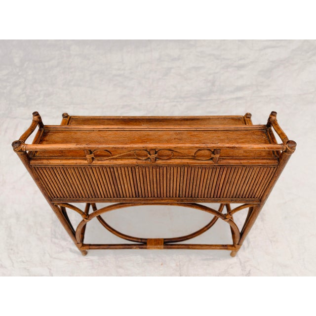70's Vintage Hollywood Recency Style Palm Beach Bamboo & Rattan Desk For Sale - Image 11 of 11