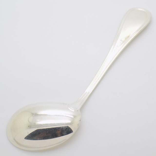 Italian Vintage Italian Handmade Genuine Silver Engraved Full Size Feeding Spoon For Sale - Image 3 of 9