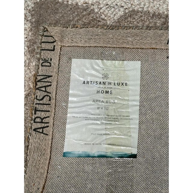 8ft 2in × 10ft 1in Artisan De Luxe Gray Fleur-De-Lys Wool Area Rug For Sale - Image 12 of 12