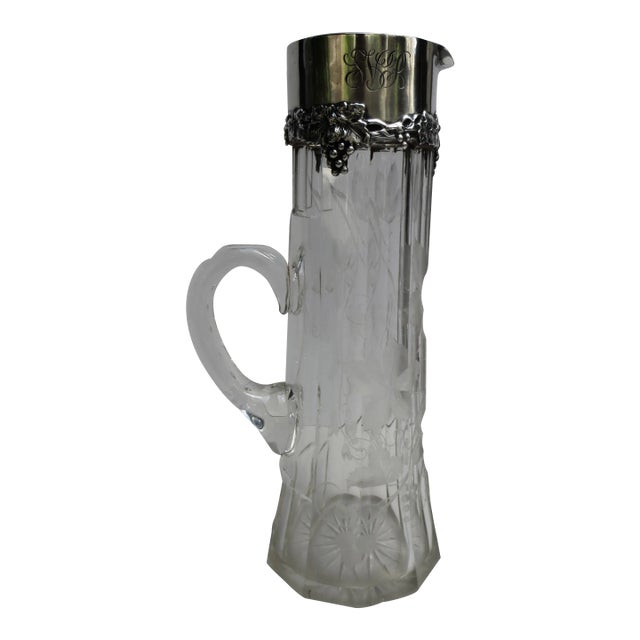 Antique Claret Sherry Brandy Pitcher Circa 1905 For Sale