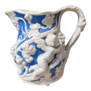 Antique Bennington Parian Ware Porcelain Pitcher Jug For Sale