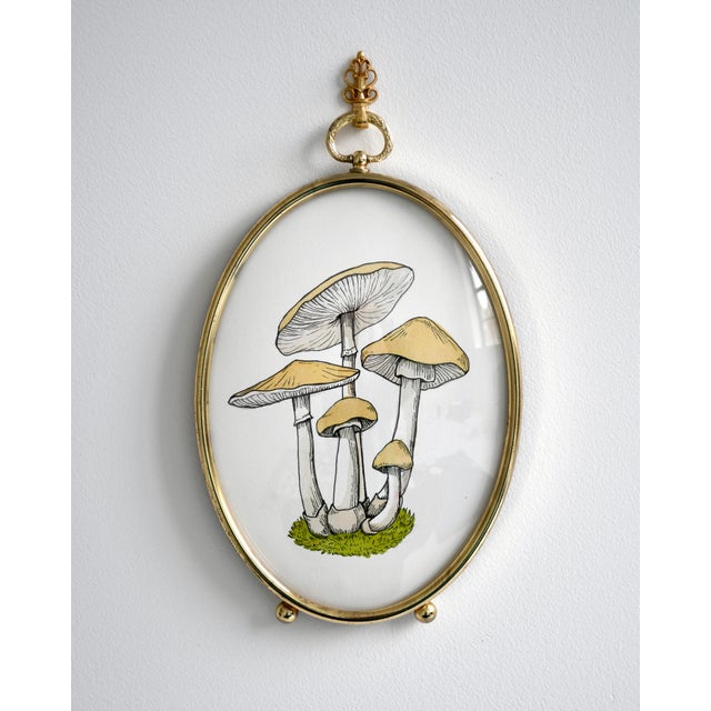 Original Painting of Mushroom in Vintage Frame For Sale - Image 4 of 5