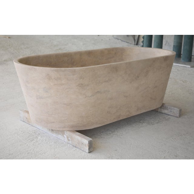 Sculptural Travertine Bathtub by My Habitat Design For Sale - Image 6 of 12