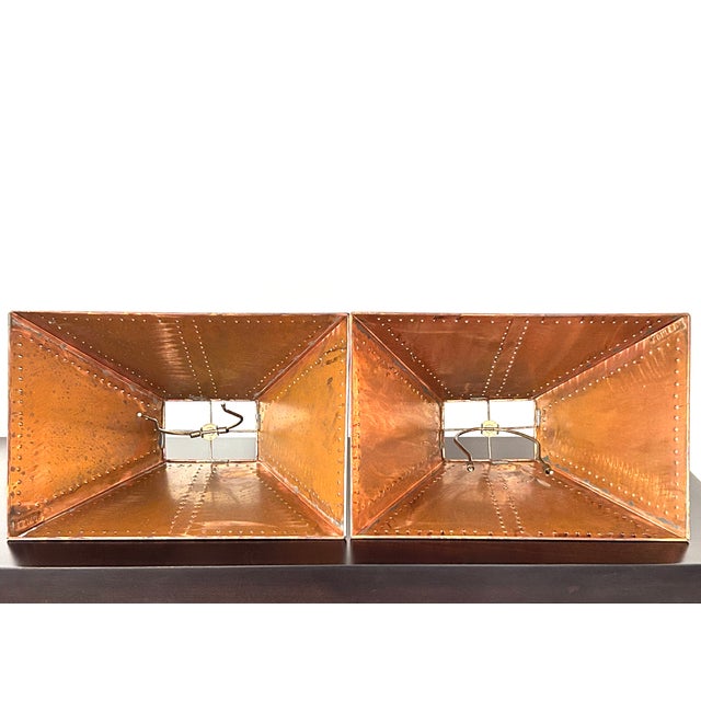 Andrew Wender Studio Pottery Raku Totem Lamps With Custom Copper Shades, Signed - A Pair For Sale - Image 10 of 18