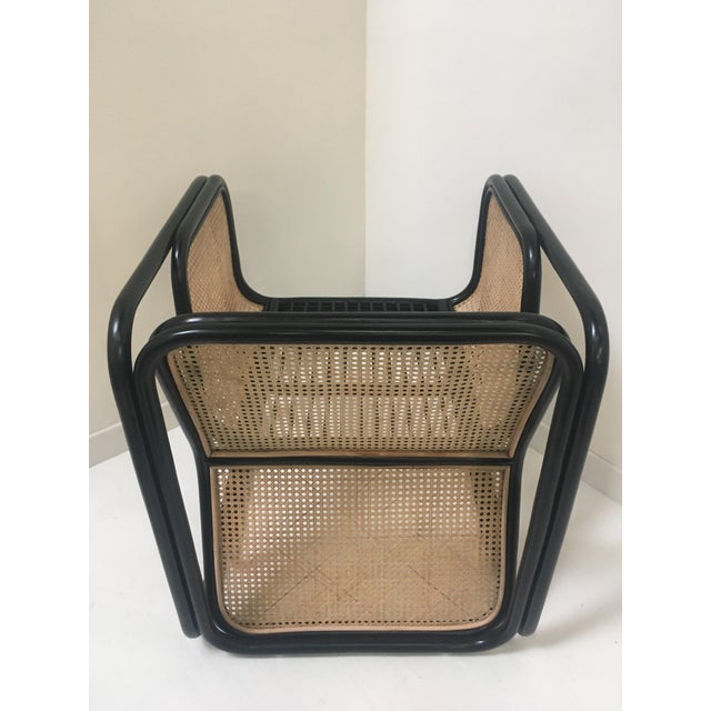 Large Rattan Armchair with Cane Back and Seat For Sale - Image 6 of 16