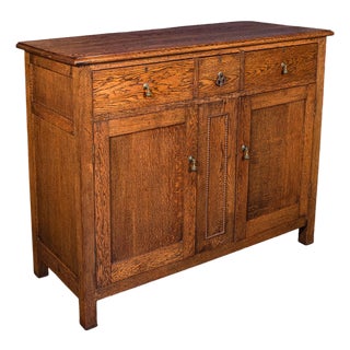 Antique Dining Cabinet, English Oak, Sideboard, Drinks Cupboard, Edwardian, 1910 For Sale