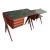 Silvio Cavatorta Diminutive Desk With Companion Table in Walnut and Green Glass For Sale