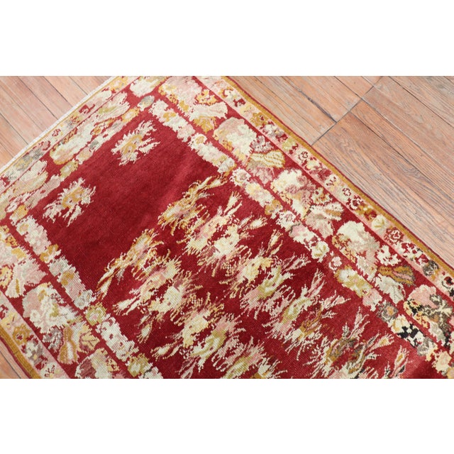 Cherry Red Antique Turkish Melas Rug, Early 20th Century - 3'2" x 5'7" For Sale - Image 10 of 18