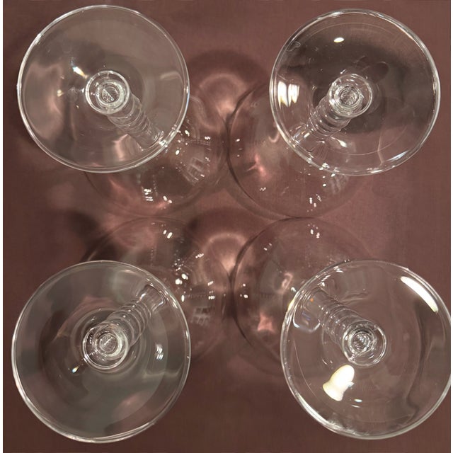 1990s Mikasa “Pearls” Crystal Champagne Coupes— Set of 4 For Sale In Seattle - Image 6 of 9