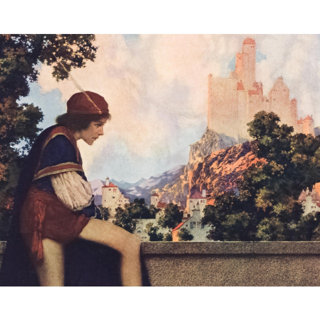 American 1925 Maxfield Parrish Lithograph "The Knave of Hearts Watching Lady Violetta Depart" For Sale - Image 3 of 5