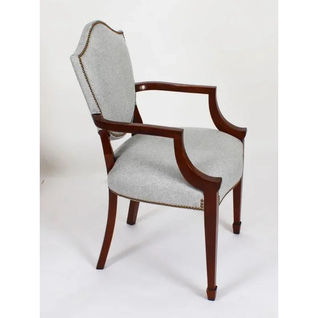 Vintage Hepplewhite Revival Shield Back Dining Chairs, Set of 12 For Sale - Image 12 of 18