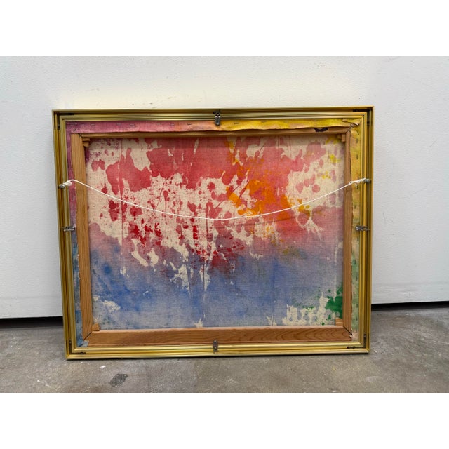 1970's Abstract Painting Signed Original vintage frame