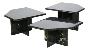 Postmodern Marble Side Tables, Italy, 1990s, Set of 3