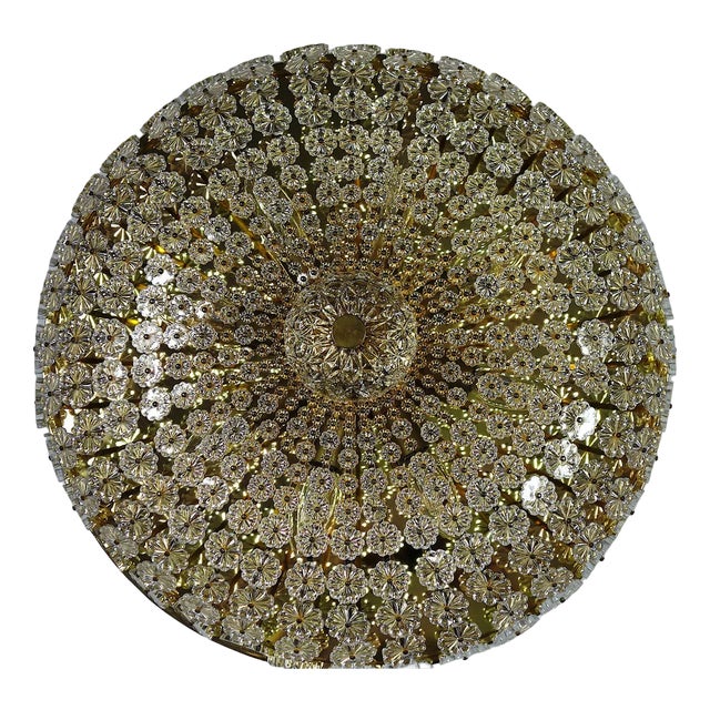 Austrian Crystal Flowers Ceiling Lamp by Emil Stejnar, 1960s For Sale