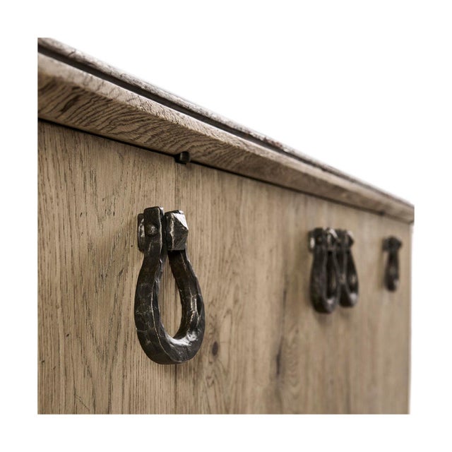 Rustic Oak and Marble Buffet For Sale - Image 4 of 13