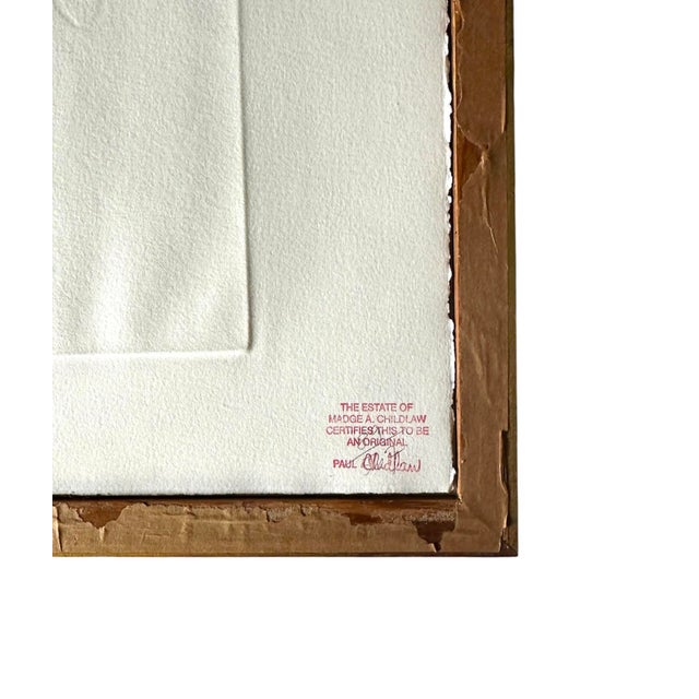 Mid 20th Century Vintage Framed 20th Century Abstract Portrait Etching in Black and White by Paul Chidlaw For Sale - Image 5 of 6