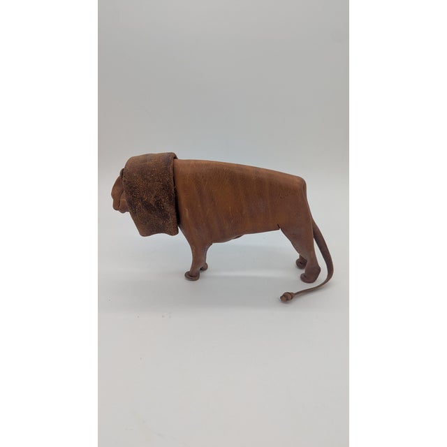 Mid 20th Century Deru Leather Lion For Sale - Image 5 of 8