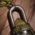 Vintage Bronze Buddha Head Padlock With Key and Auspicious Symbols For Sale In Los Angeles - Image 6 of 9