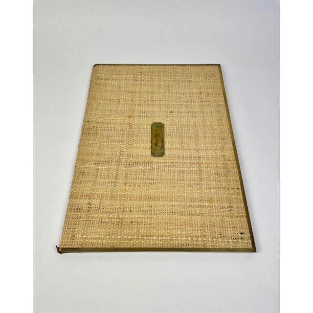 Italian Wicker & Brass File Folders, 1960s, Set of 5 For Sale - Image 12 of 14