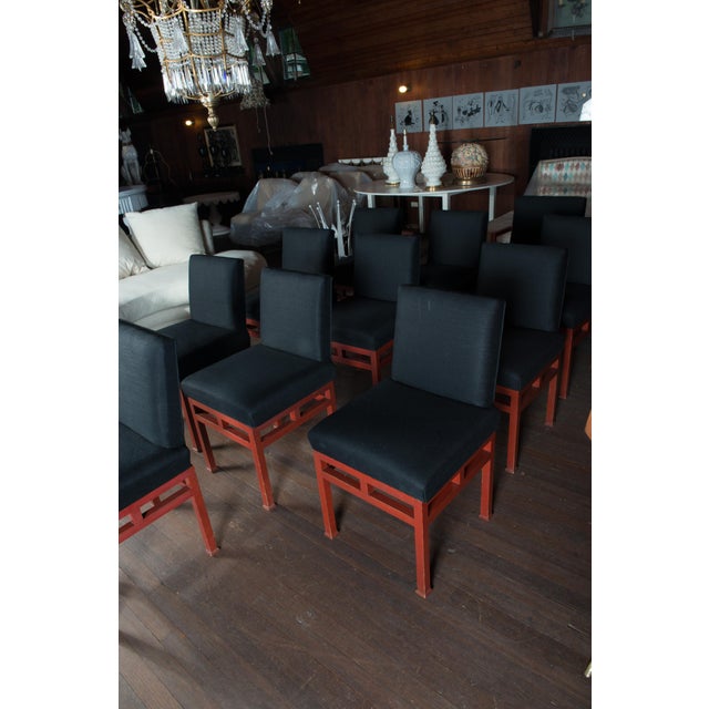 Red Set of Twelve Art Moderne Red Dining Chairs, 1940s For Sale - Image 8 of 13