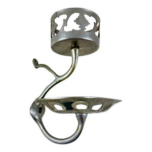 Nickel Plated Brass Wall Mounted Cup Holder and Soap Dish, Circa 1902