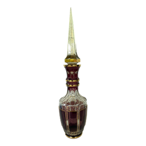 Late 19th Century Bohemian Antique Large Moser Hand-Cut Amethyst and Gilt Crystal Decanter