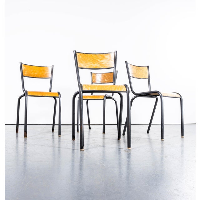 French Silver Stacking Dining Chairs from Mullca, 1950s, Set of 4 For Sale - Image 9 of 9