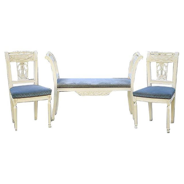 Set of Antique French Bench and Chairs For Sale - Image 17 of 17
