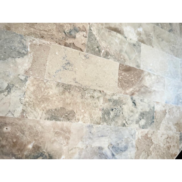 Made Goods Made Goods Elis Warm Gray Marble Tile Pattern Table Top For Sale - Image 4 of 9