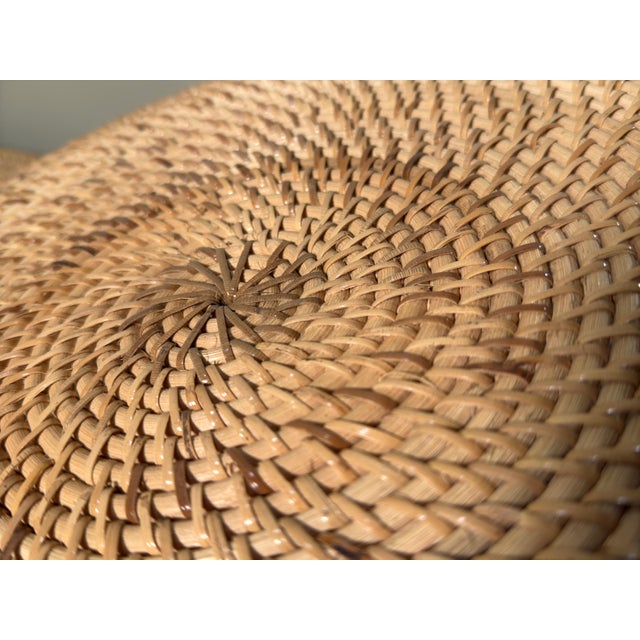 Set of 4 Woven Rattan Round Placemats, Late 20th Century For Sale - Image 4 of 4