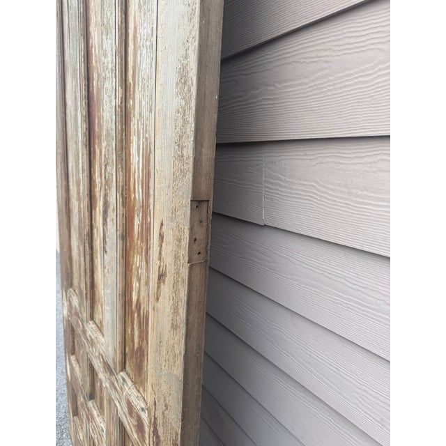 Wood Antique Gothic Solid Wood Door With Iron Hardware For Sale - Image 7 of 9