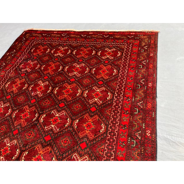 2000 - 2009 Vintage Afghan Ersari Turkmen All-Over Gul Rug - 7'8" X 4'1" For Sale - Image 5 of 12