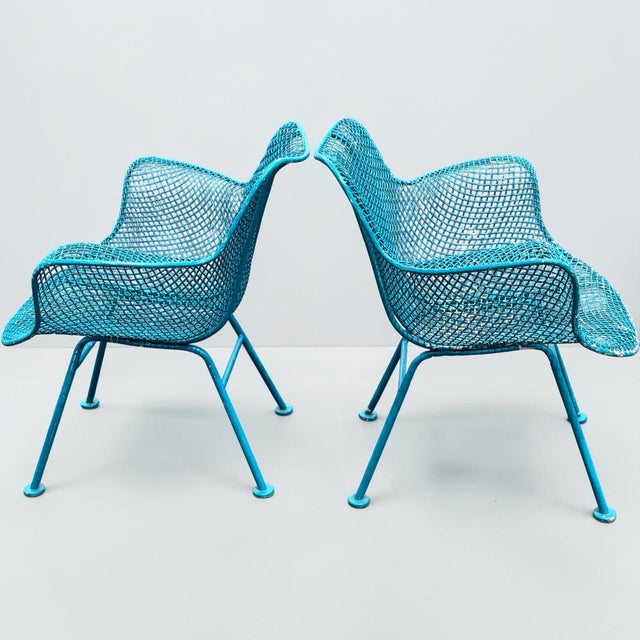 Mid-Century Modern Pair MCM Russell Woodard Sculptura Iron Lounge Chairs For Sale - Image 3 of 7