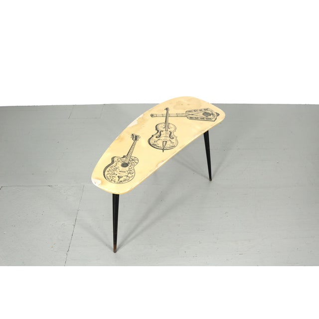 Authentic Italian Side Table with Charming Guitar Motif, 1950s For Sale - Image 6 of 18